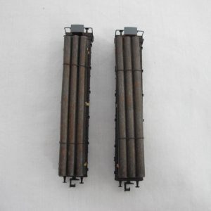 Car set with two platform cars, type SSw 07, each 4-axle, black, loaded with tubes (aged) - Image 10