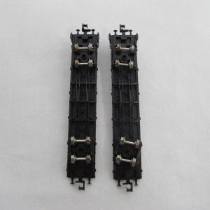 Car set with two platform cars, type SSw 07, each 4-axle, black, loaded with tubes (aged) - Image 11