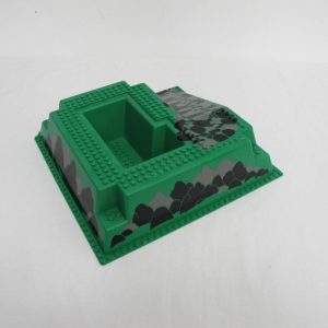 Baseplate, Raised 32 x 32 with Ramp and Pit with Black and Dark Gray Rocks Pattern - Image 4