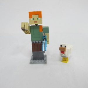 Minecraft Alex BigFig with Chicken. Complete with instructions, no box - Image 2