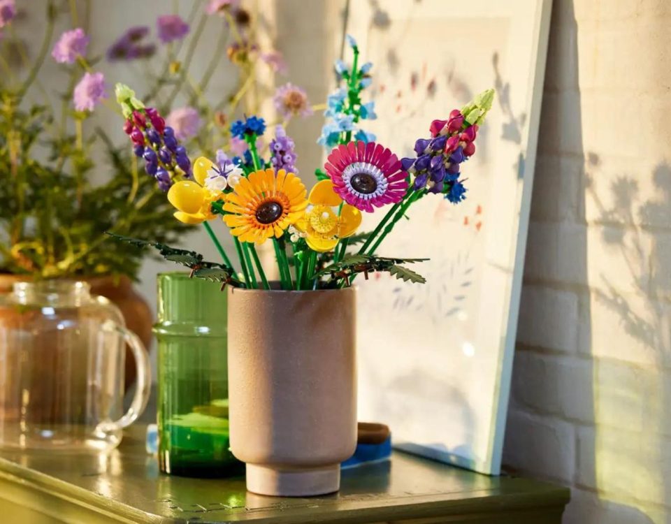 LEGO Icons 10313 Wildflower Bouquet on a table