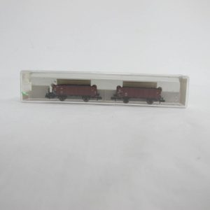 Wagon set, with two open goods wagons, type/model Om 12, each 2-axle, brown, load: real coal - Image 6