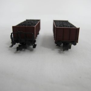 Wagon set, with two open goods wagons, type/model Om 12, each 2-axle, brown, load: real coal - Image 11