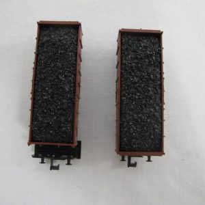 Wagon set, with two open goods wagons, type/model Om 12, each 2-axle, brown, load: real coal - Image 2