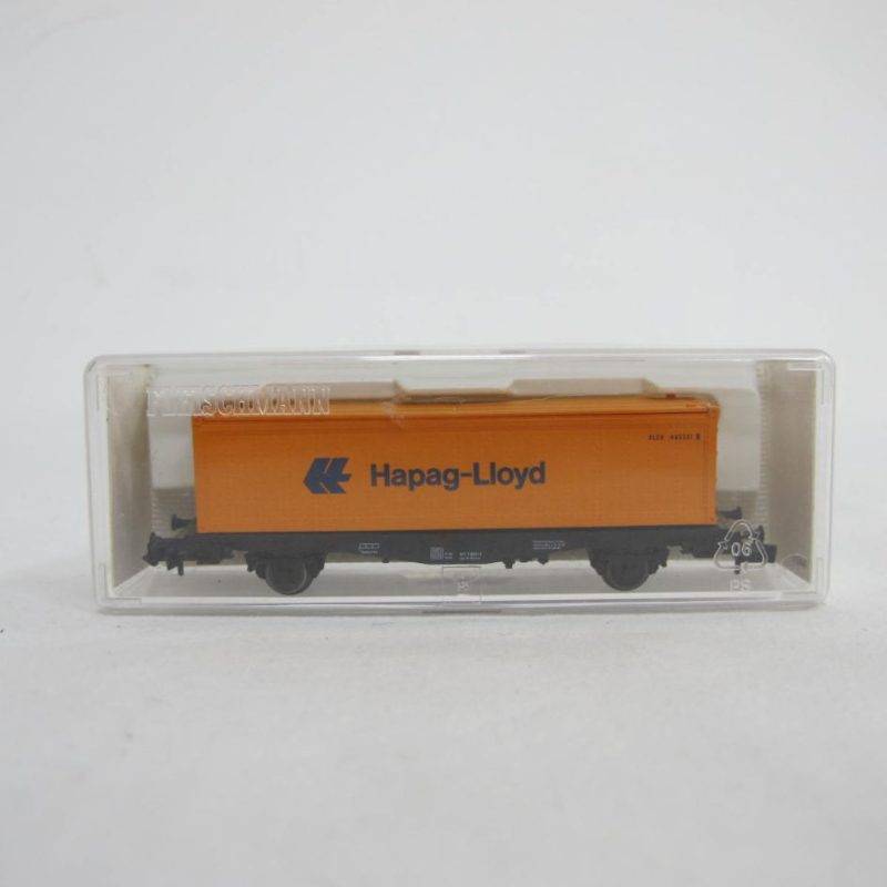 Container/container carrier wagon, type Lbs (BTmms), 2-axle, black, with 40' container 'Hapag-Lloyd' (orange) - Image 9