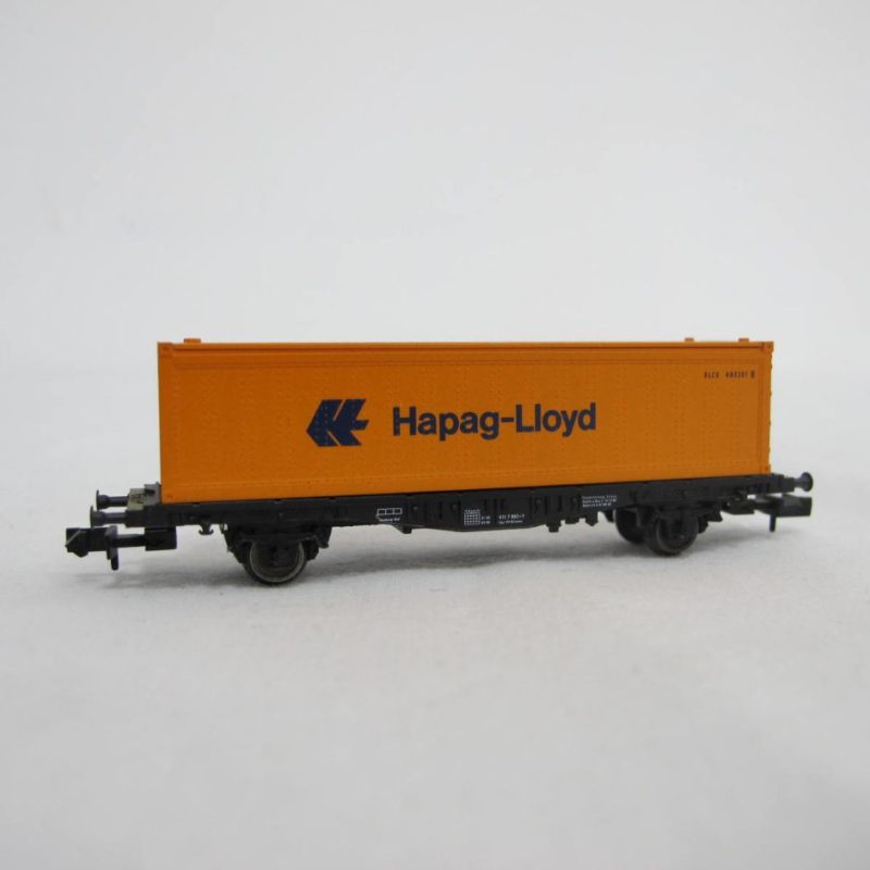 Container/container carrier wagon, type Lbs (BTmms), 2-axle, black, with 40' container 'Hapag-Lloyd' (orange) - Image 3