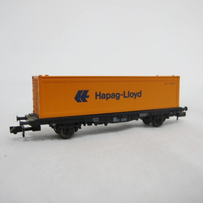 Container/container carrier wagon, type Lbs (BTmms), 2-axle, black, with 40' container 'Hapag-Lloyd' (orange) - Image 5