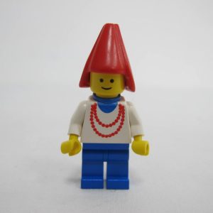 Maiden with Necklace - Blue Legs, Cape, Red Cone Hat, Blue Plastic Cape