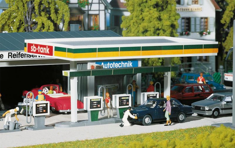 Covered petrol pumps