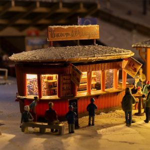 2 Christmas market stalls with moving figures - Image 12