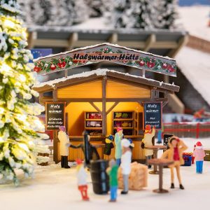 2 Christmas market stalls with moving figures - Image 2