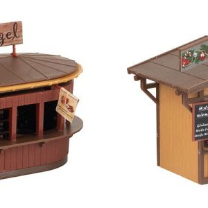 2 Christmas market stalls with moving figures - Image 4