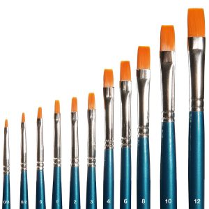 Flat brush, synthetic, size