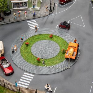 Roundabout and traffic island