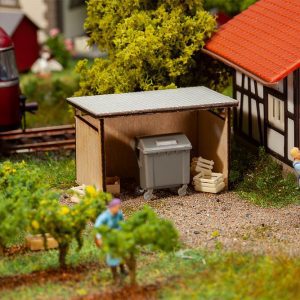 Waste bin shelter with value