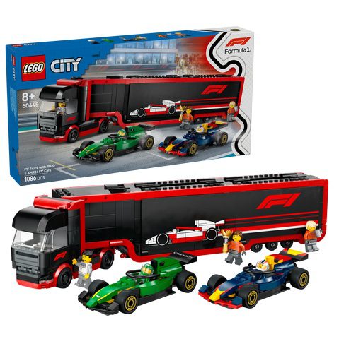 LEGO City 60445 F1® Truck with RB20 & AMR24 F1® Cars