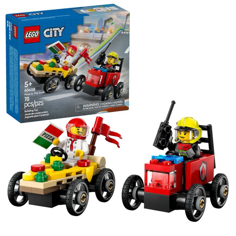 LEGO City 60458 Pizza vs. Fire Truck Race Car Pack