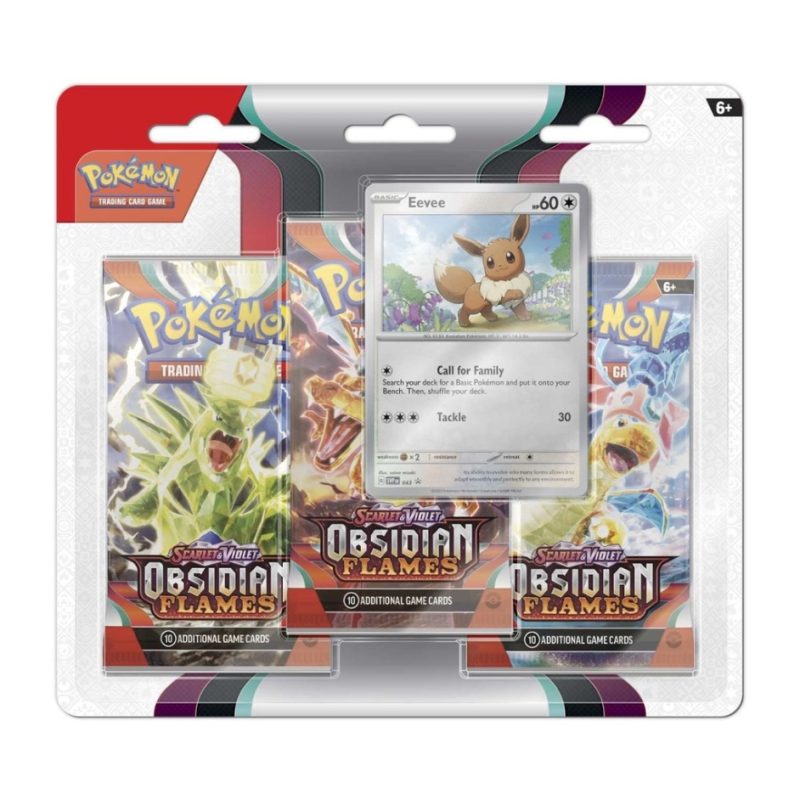 186-85378 Pokemon TCG: 3 Scalet & Violet Obsidan Flames Booster & Houndstone Card