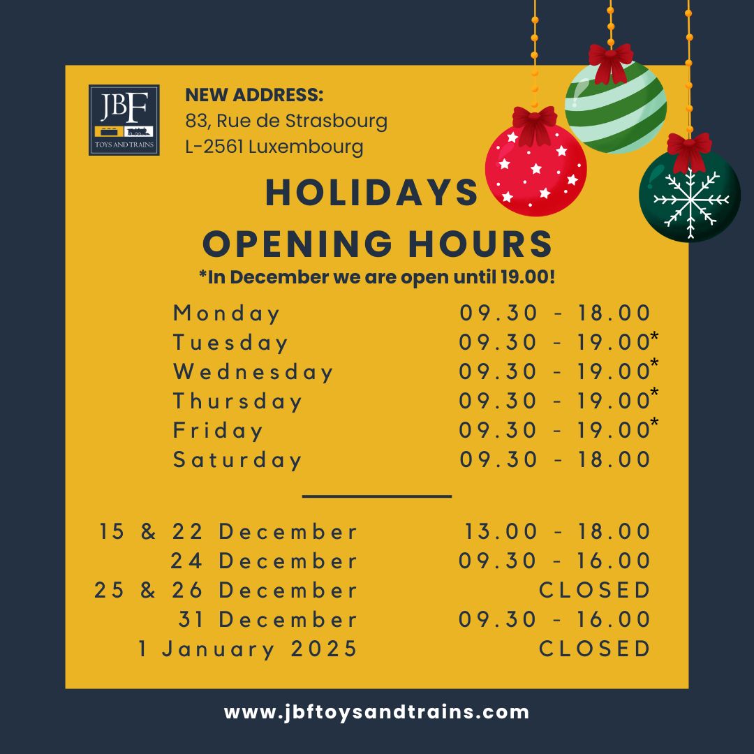 Opening Hours - Holidays 2024